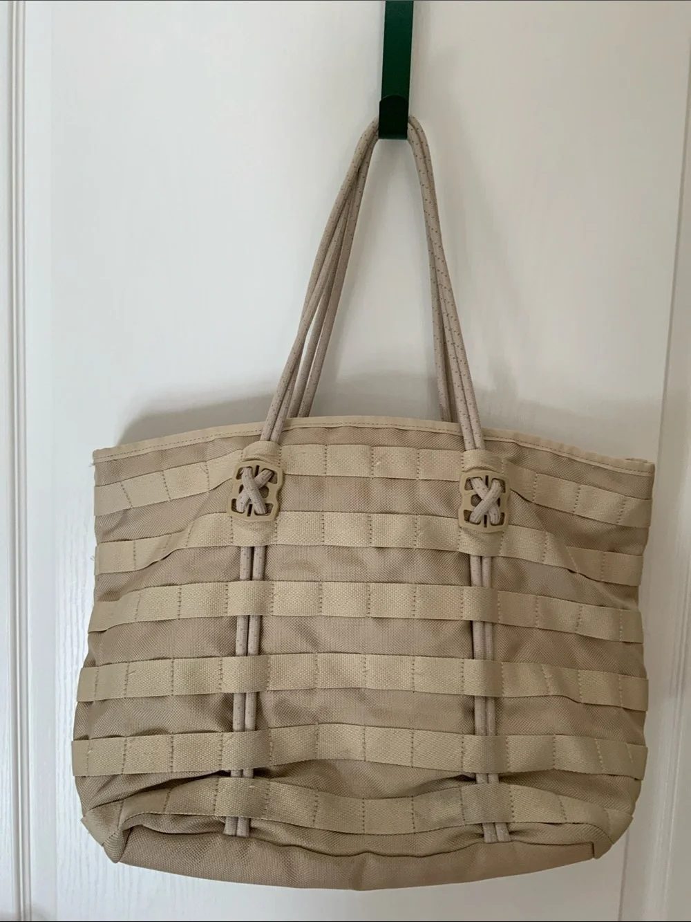 Nike Beige Canvas Tote For Business Travel W/Laptop or Tablet